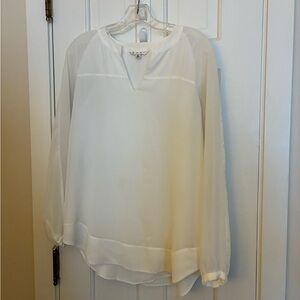 CAbi Cream Sheer Women's Blouse